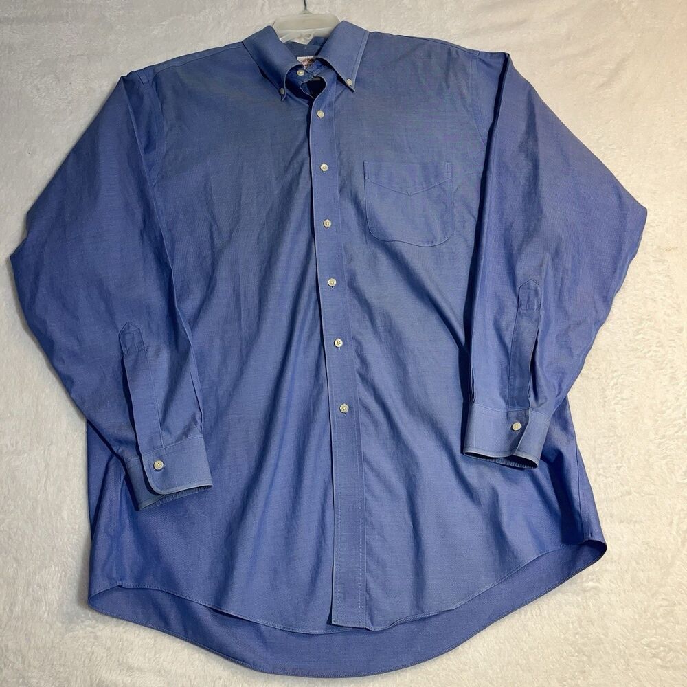 Brooks Brothers Men’s Dress Shirt Size 16.5- 34 Traditional Fit Polo Blue Preppy